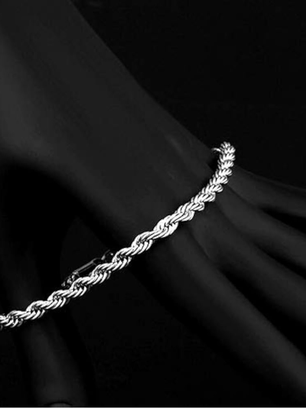 SILVER ROPE CHAIN BRACELET - Picture 5 of 5